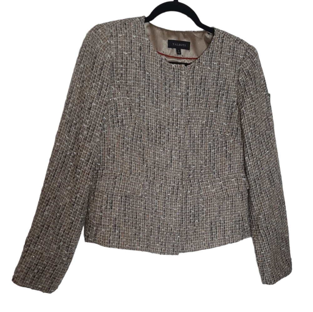 Talbots Tweed Jacket Zipper Front - image 5
